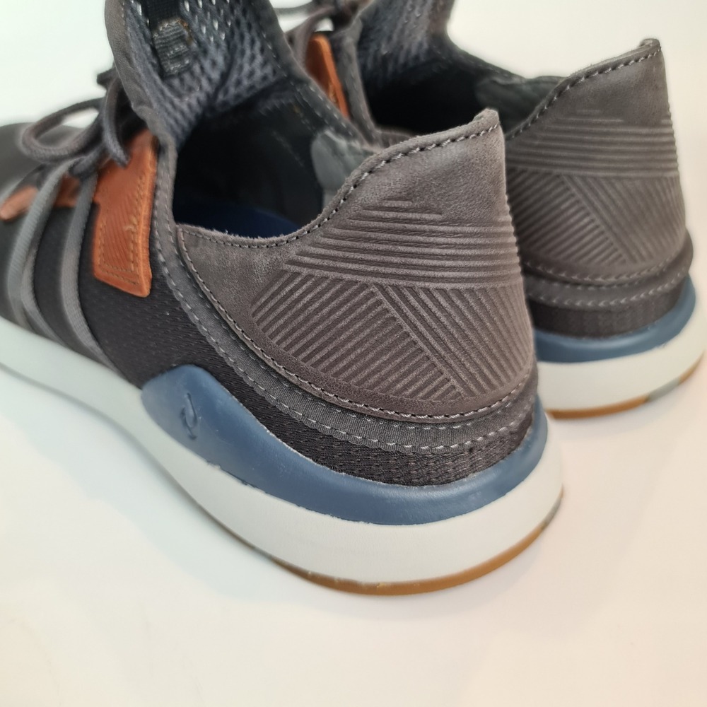 OluKai Mio Li Mens Charcoal Gray Mesh Boat Shoes Sneakers 11 Drop in Heel EUC - Picture 6 of 11